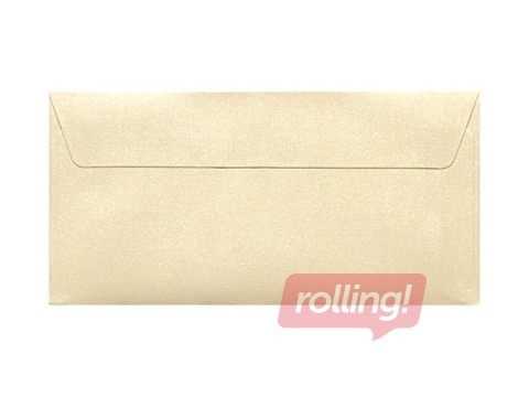 Envelopes with adhesive tape DL, 10 pcs., cream with gloss