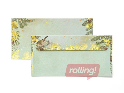Envelopes Gold Christmas DL, 10 pcs.