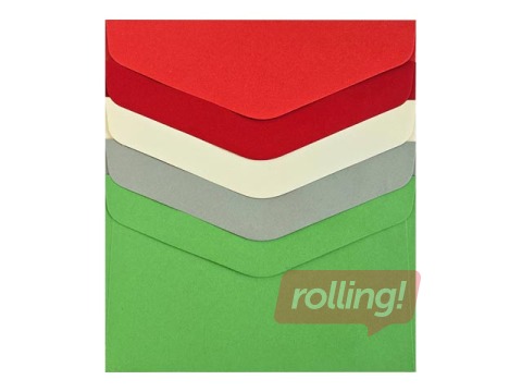 Aploksnes Smooth mix C6, sarkanas un zaļas, 10 gab.