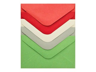 Aploksnes Smooth mix, sarkanas un zaļas, 70x100mm, 10 gab.