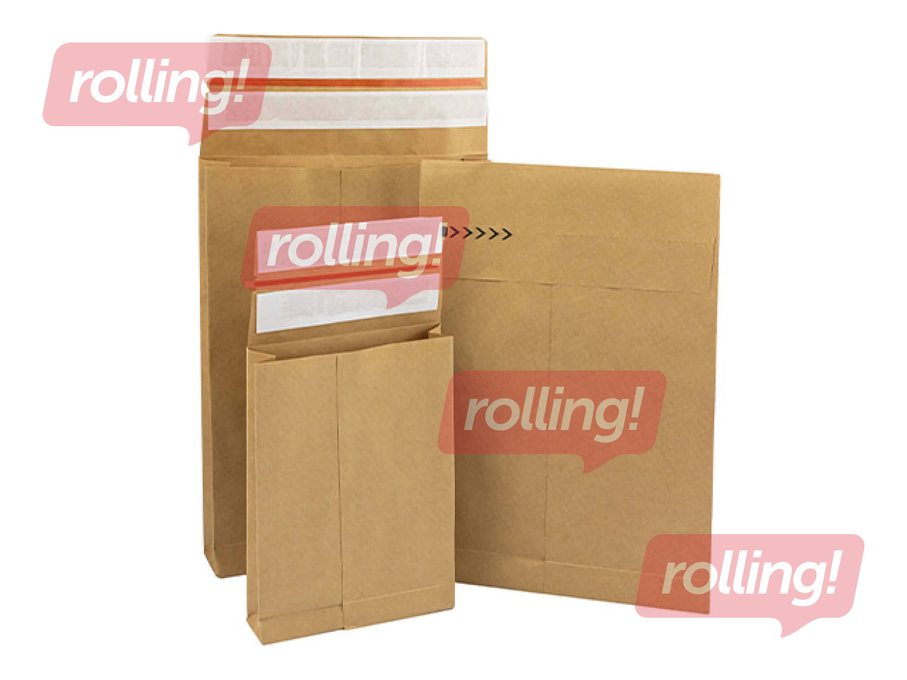 Aploksne pašlīmējoša ar lentu, paplatinātu apakšu un sānu ielocēm, C5, brūna