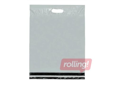 Aploksnes - maisiņi sūtījumiem ar rokturi, balti, 25x45+7cm, 10 gab.