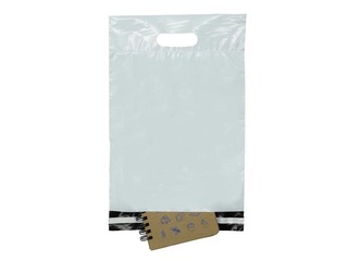 Aploksnes - maisiņi sūtījumiem ar rokturi, balti, 25x45+7cm, 10 gab.