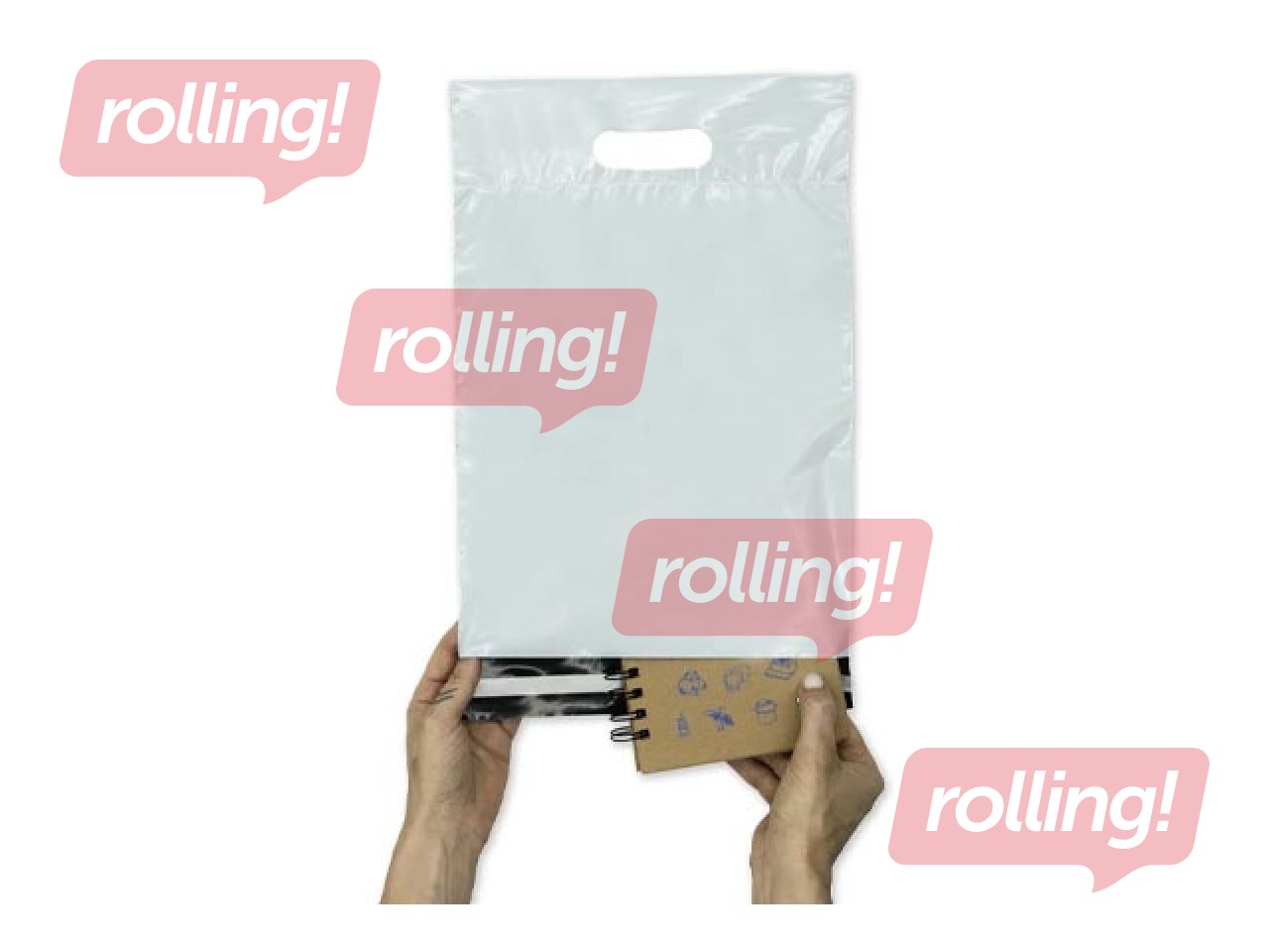 Aploksnes - maisiņi sūtījumiem ar rokturi, balti, 25x45+7cm, 10 gab.