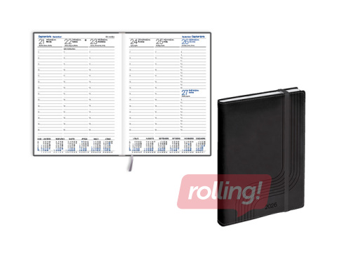 Diary Prestige, A5, Soft leather imitation, black