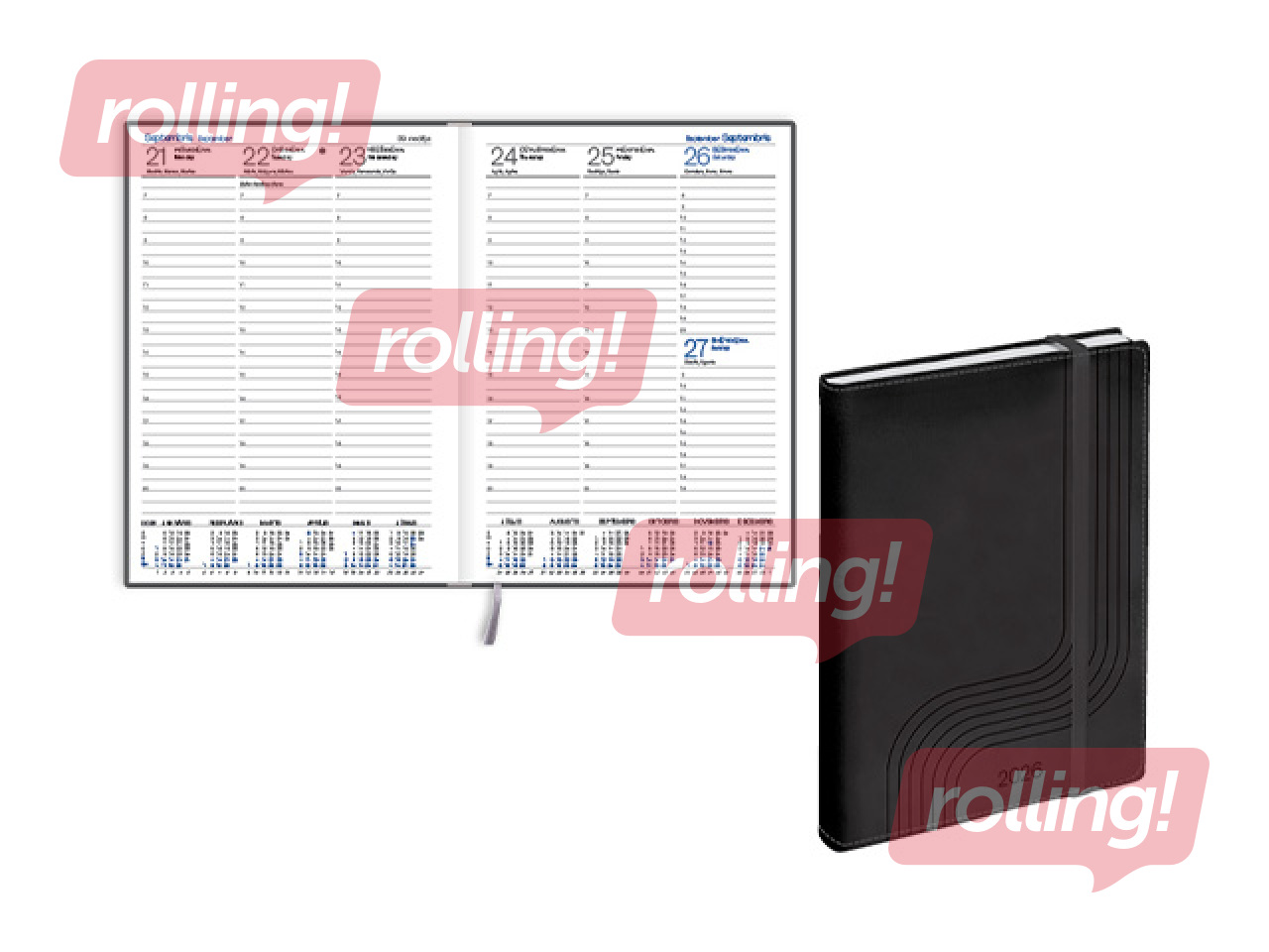 Diary Prestige, A5, Soft leather imitation, black