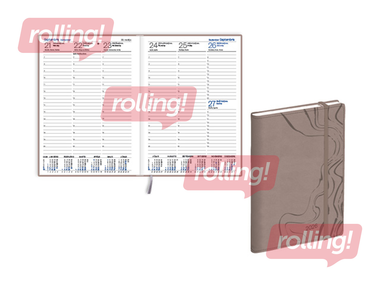 Dienasgrāmata Prestige, A5, mākslīgā āda Soft, brūna