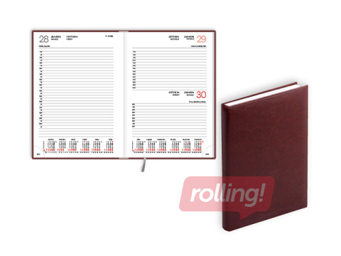 Diary Manager, A5, leather imitation, brown