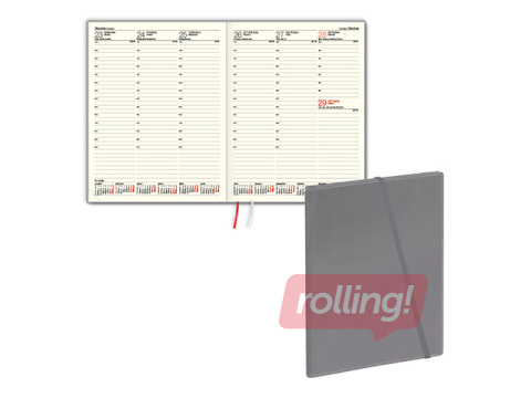 Dienasgrāmata Advocate Trend, A4, mākslīgā āda, pelēka