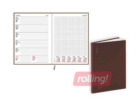 Diary Quadro Flex, A5, basis, brown