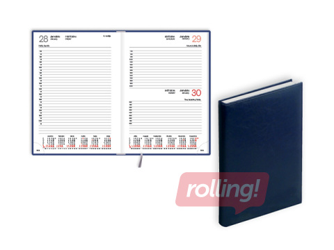 Diary Manager, A5, leather imitation, blue