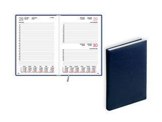 Diary Manager, A5, leather imitation, blue