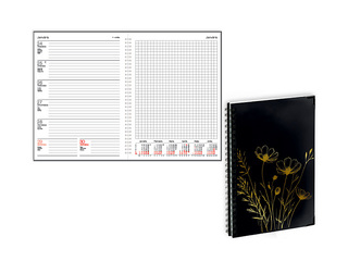 Diary Quadro Trend Flowers, A5, with spiral