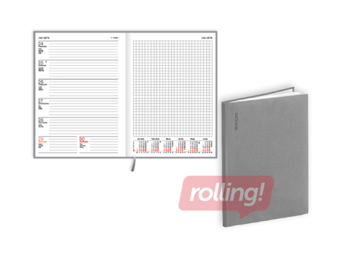 Diary Quadro Flex, A5, basis, grey 