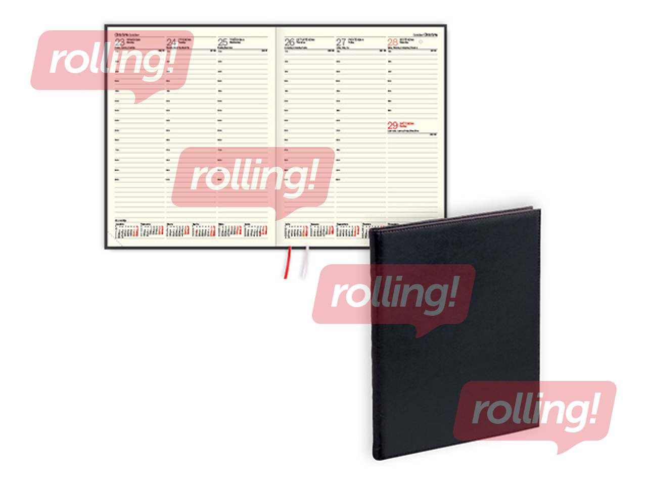 Dienasgrāmata Advocate, A4, āda, melna