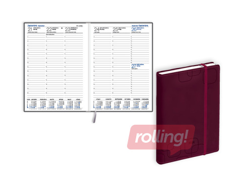 Diary Prestige, A5, Soft leather imitation, bordeaux