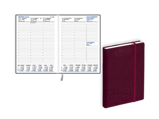 Dienasgrāmata Prestige, A5, mākslīgā āda Soft, bordo
