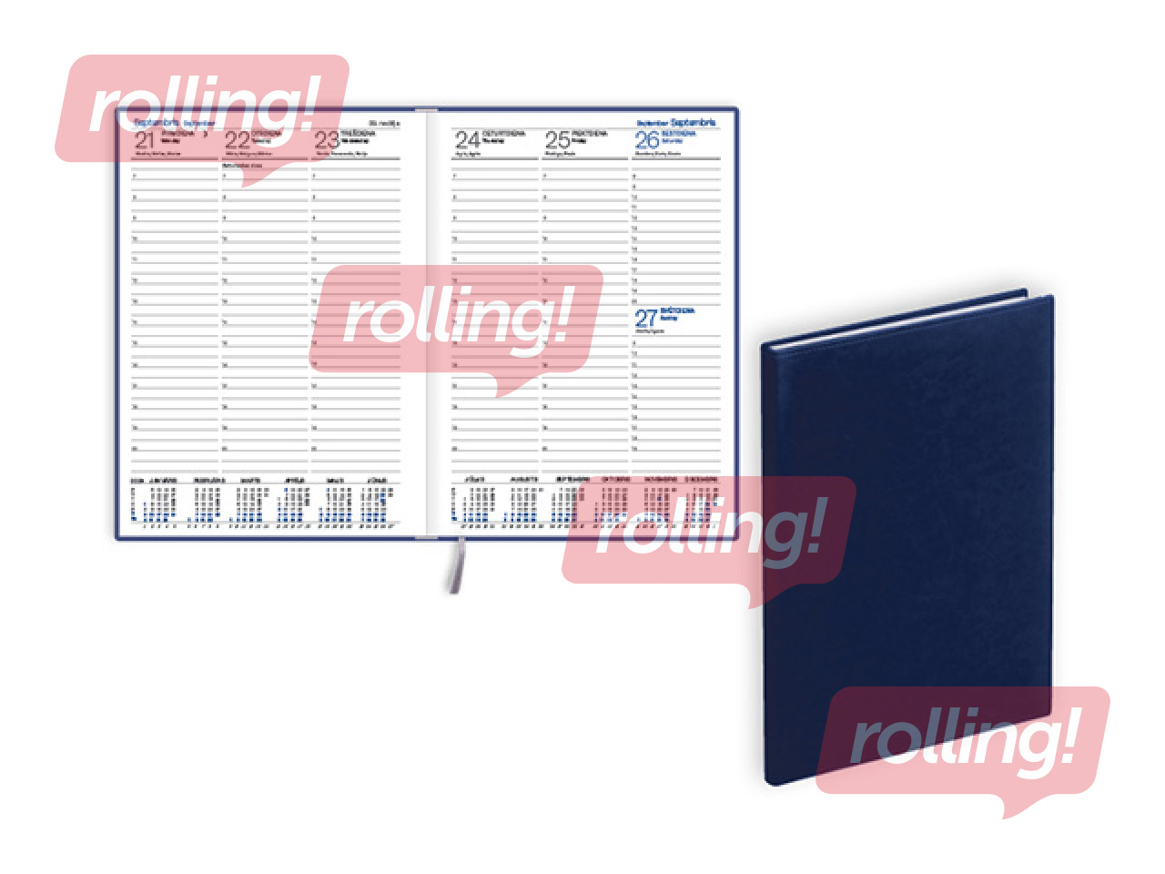 Diary Prestige, A5, leather imitation, blue