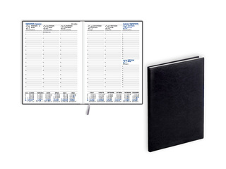 Diary Prestige, A5, leather imitation, black