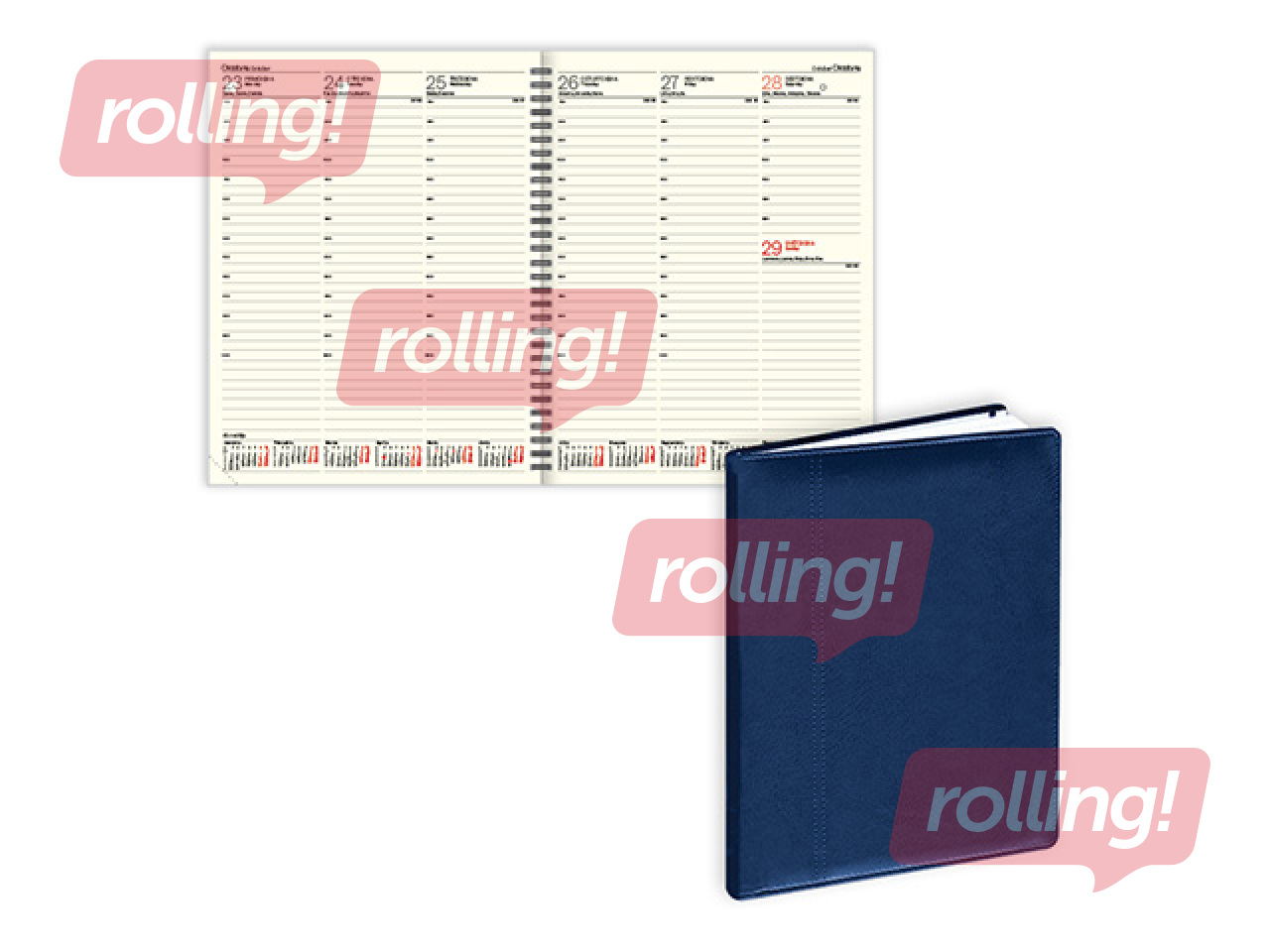 Dienasgrāmata Advocate, A4, ar spirāli, mākslīgā āda, zila