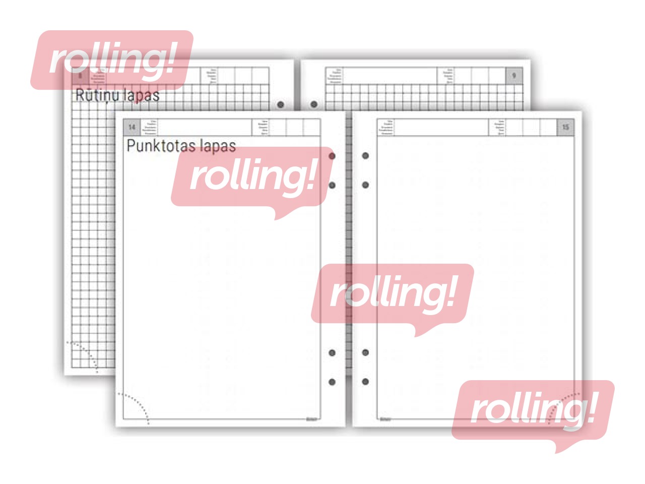 Satura bloks Elite bez datumiem, punktotas lapas