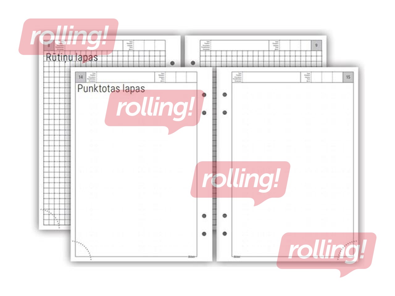 Content block Elite without dates, checked line pattern pages