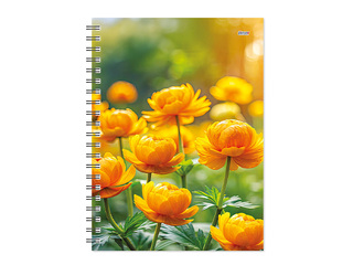 Dienasgrāmata - piezīmju bloks, Tempo Spiral, rūtiņu, Globeflowers