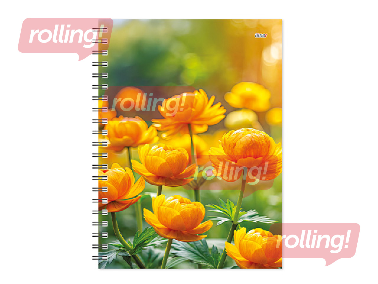 Dienasgrāmata - piezīmju bloks, Tempo Spiral, rūtiņu, Globeflowers