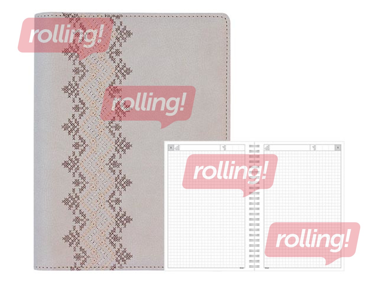 Diary - notebook, A5 Patterns, light grey