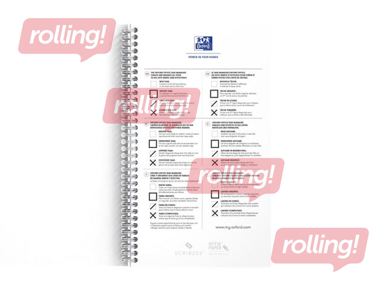 Uzdevumu plānotājs bez datumiem Oxford Office Essentials, A5, tirkīzzils