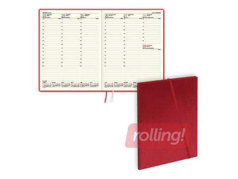 Dienasgrāmata Advocate Trend, A4, mākslīgā āda, sarkana