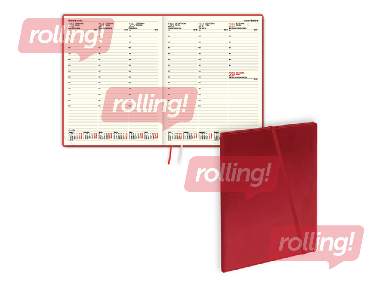 Dienasgrāmata Advocate Trend, A4, mākslīgā āda, sarkana