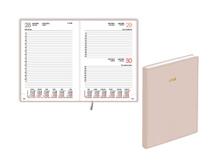 Diary Manager, A5, textured artificial leather, beige