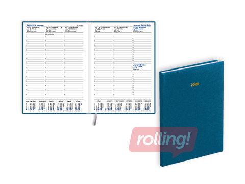 Diary Prestige, A5, textured artificial leather, blue