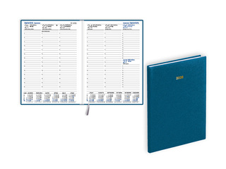 Diary Prestige, A5, textured artificial leather, blue