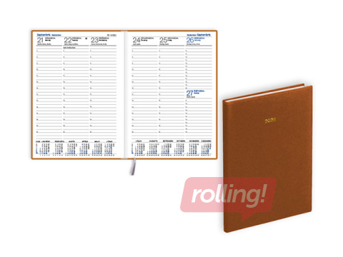 Diary Prestige, A5, textured artificial leather, brown