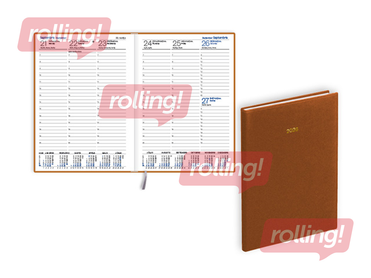 Diary Prestige, A5, textured artificial leather, brown