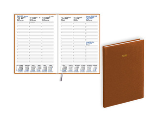 Dienasgrāmata Prestige, A5, mākslīgā āda ar faktūru, brūna