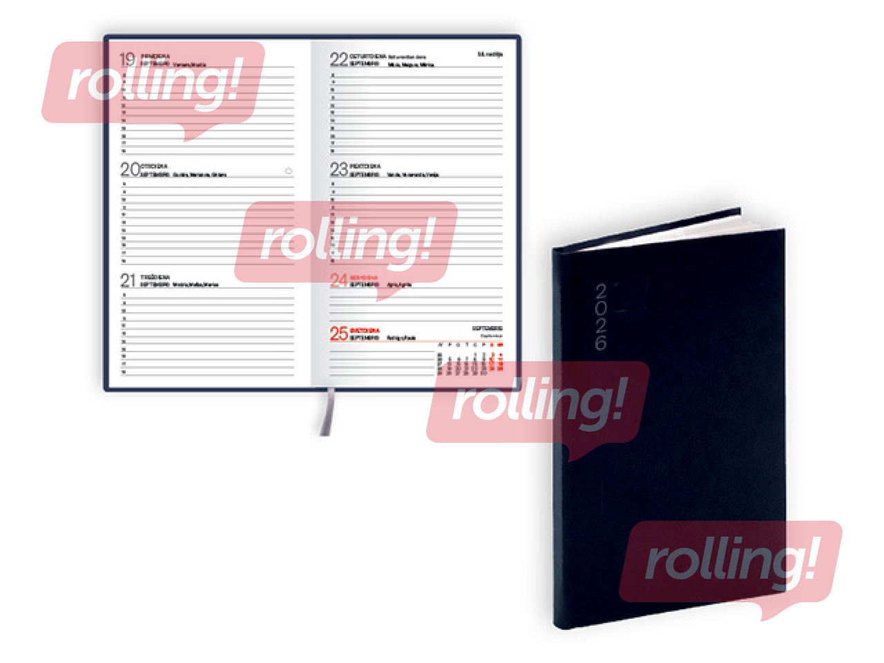 Kabatas kalendārs Pocket Flex, basis, melns