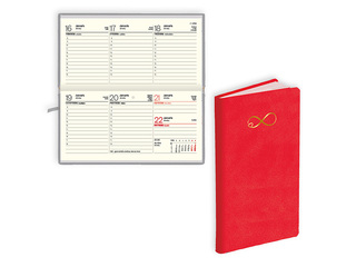 Pocket Calendar Lady, leather imitation Soft, red