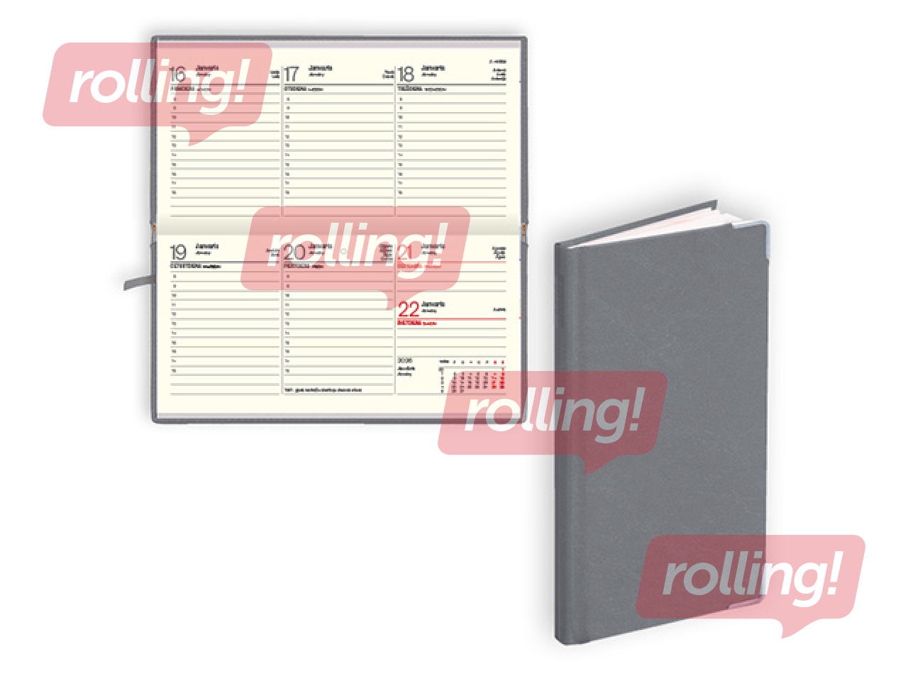 Kabatas kalendārs Lady, basis, pelēks