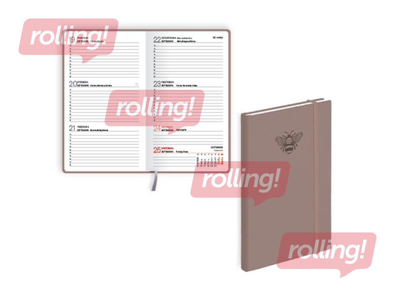 Kabatas kalendārs Pocket Soft, mākslīgā āda, brūns