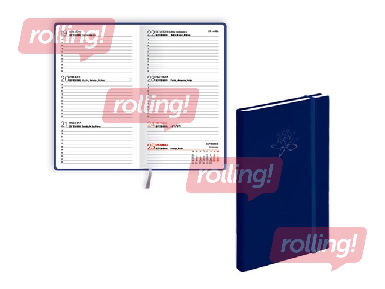 Kabatas kalendārs Pocket Soft, mākslīgā āda, zils