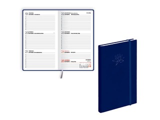 Kabatas kalendārs Pocket Soft, mākslīgā āda, zils, 2026