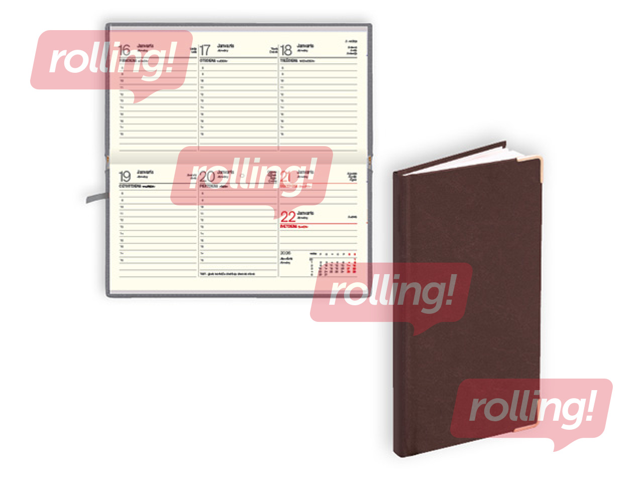 Kabatas kalendārs Lady, basis, brūns