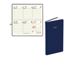 Kabatas kalendārs Lady, mākslīgā āda ar tekstūru, tumši zils