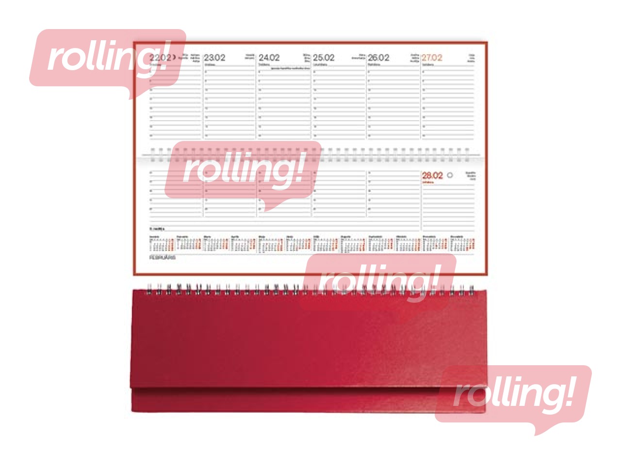 Table calendar Credo, basis, red