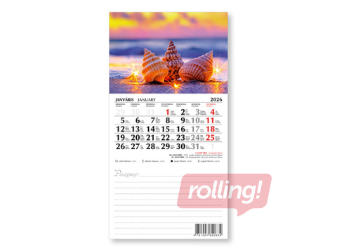Kalender kirjutuspaberiga ja magnetalusega, No.1