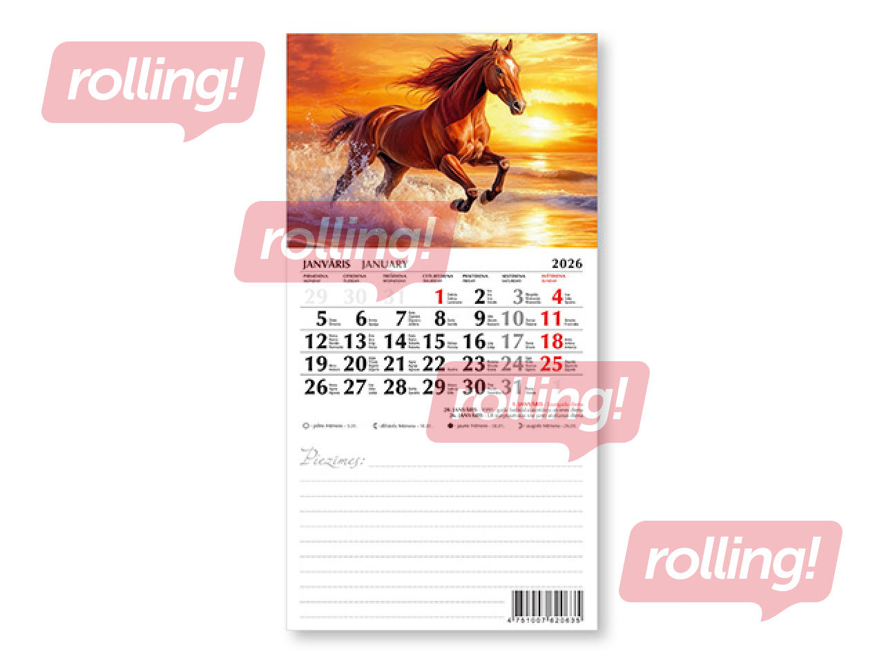Kalender koos kirjutusalusega ja magnetalusega, Nr.3