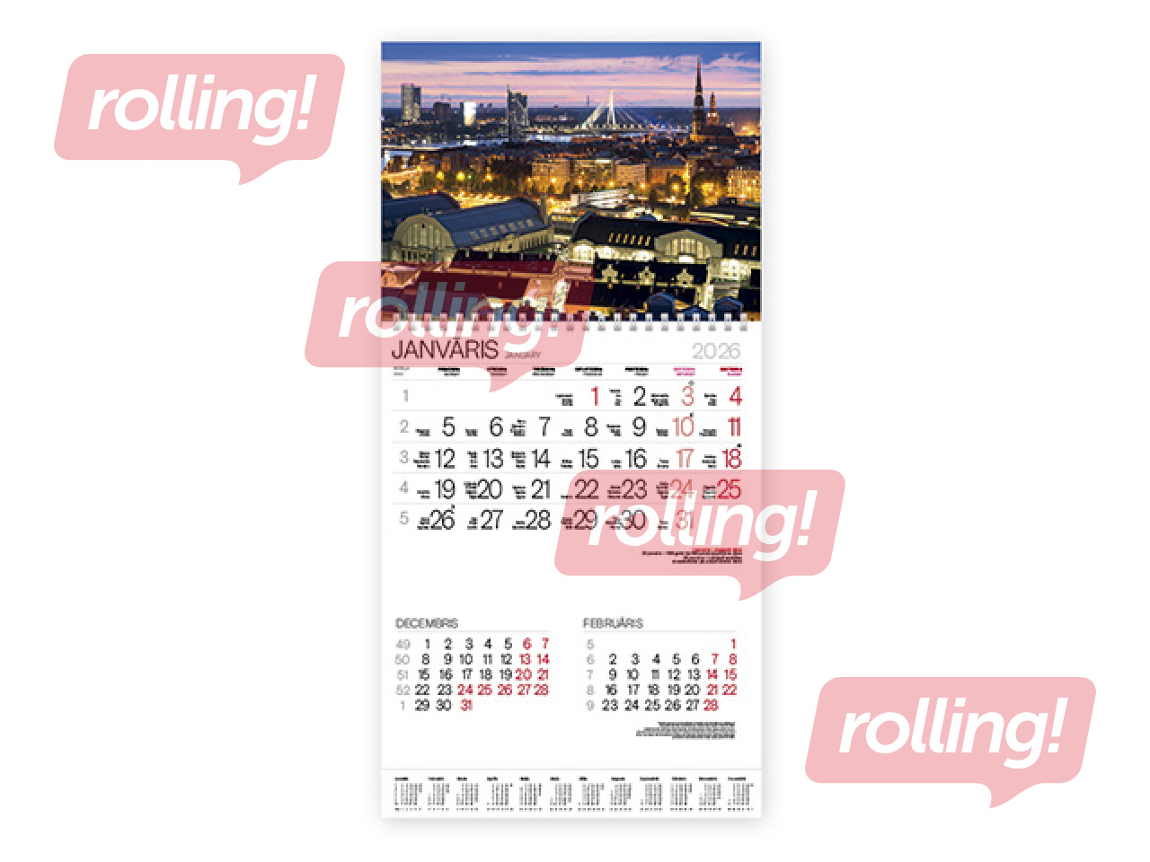 Wall calendar Bonus with spiral Nr.1
